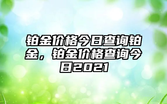 鉑金價(jià)格今日查詢鉑金，鉑金價(jià)格查詢今日2021