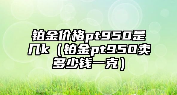 鉑金價格pt950是幾k（鉑金pt950賣多少錢一克）