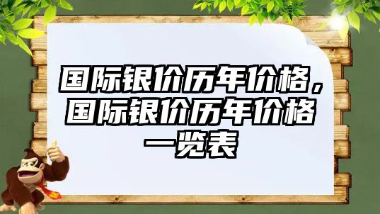 國際銀價歷年價格，國際銀價歷年價格一覽表