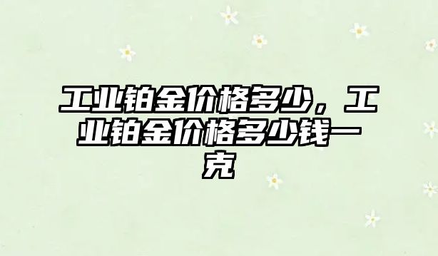 工業(yè)鉑金價格多少，工業(yè)鉑金價格多少錢一克