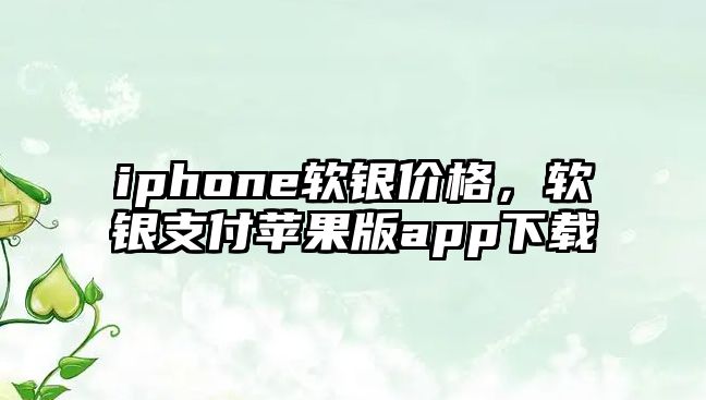 iphone軟銀價格，軟銀支付蘋果版app下載