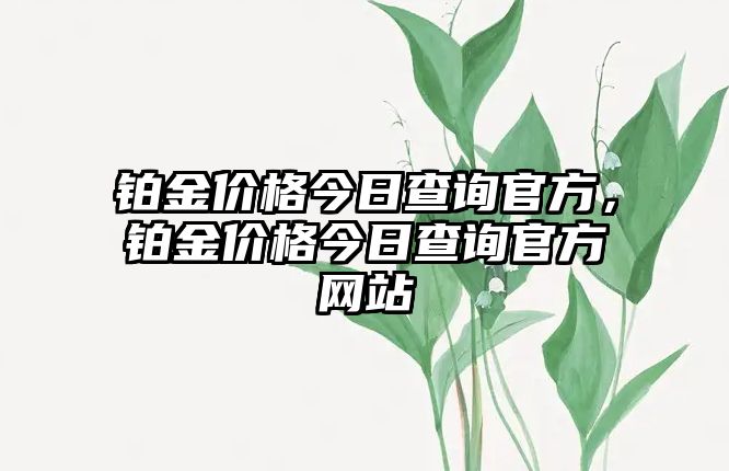 鉑金價(jià)格今日查詢官方，鉑金價(jià)格今日查詢官方網(wǎng)站