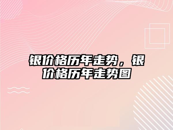 銀價格歷年走勢，銀價格歷年走勢圖