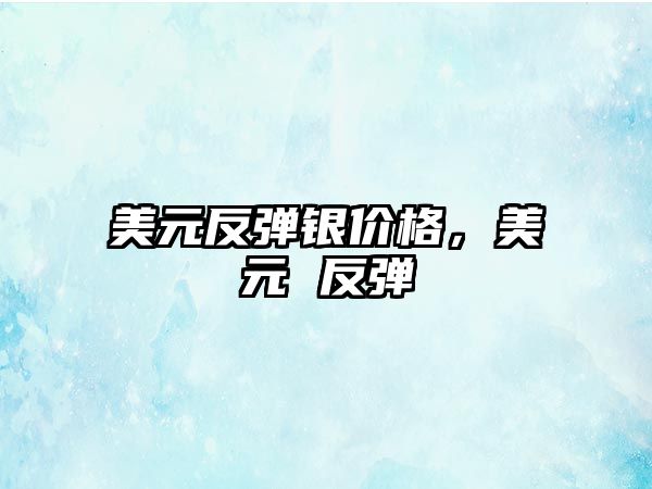 美元反彈銀價(jià)格，美元 反彈