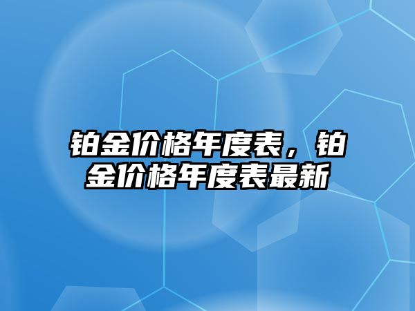 鉑金價(jià)格年度表，鉑金價(jià)格年度表最新