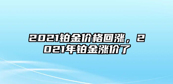 2021鉑金價(jià)格回漲，2021年鉑金漲價(jià)了