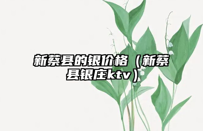 新蔡縣的銀價(jià)格（新蔡縣銀莊ktv）