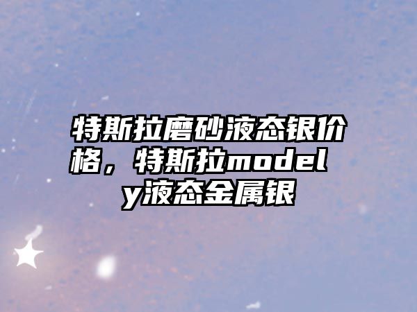 特斯拉磨砂液態(tài)銀價(jià)格，特斯拉model y液態(tài)金屬銀