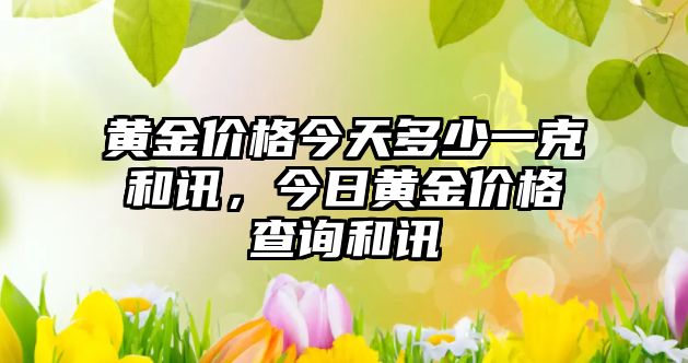 黃金價(jià)格今天多少一克和訊，今日黃金價(jià)格查詢(xún)和訊