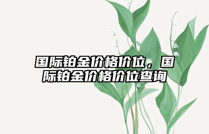 國際鉑金價格價位，國際鉑金價格價位查詢