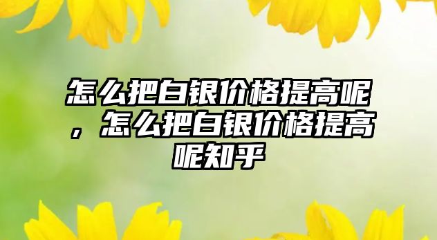 怎么把白銀價格提高呢，怎么把白銀價格提高呢知乎