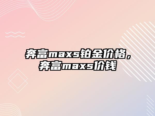 奔富maxs鉑金價(jià)格，奔富maxs價(jià)錢