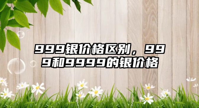 999銀價格區(qū)別，999和9999的銀價格