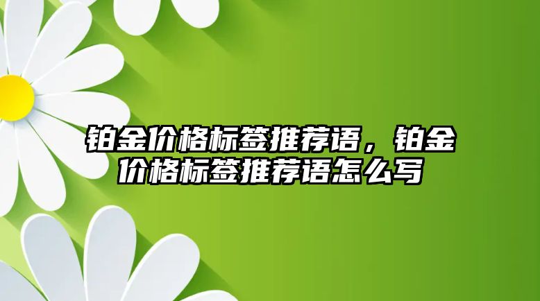 鉑金價格標簽推薦語，鉑金價格標簽推薦語怎么寫