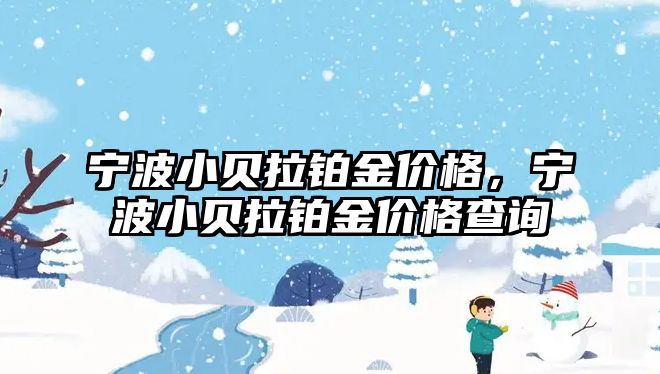 寧波小貝拉鉑金價格，寧波小貝拉鉑金價格查詢