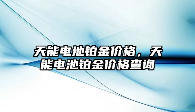 天能電池鉑金價格，天能電池鉑金價格查詢