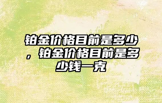 鉑金價(jià)格目前是多少，鉑金價(jià)格目前是多少錢一克