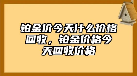 鉑金價今天什么價格回收，鉑金價格今天回收價格