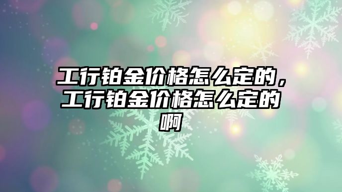 工行鉑金價格怎么定的，工行鉑金價格怎么定的啊