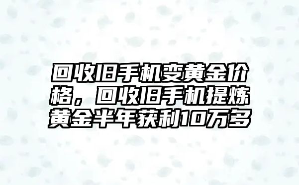 回收舊手機變黃金價格，回收舊手機提煉黃金半年獲利10萬多