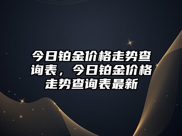 今日鉑金價格走勢查詢表，今日鉑金價格走勢查詢表最新