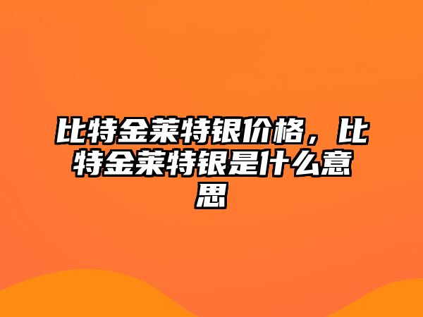 比特金萊特銀價(jià)格，比特金萊特銀是什么意思