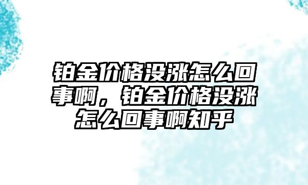 鉑金價(jià)格沒漲怎么回事啊，鉑金價(jià)格沒漲怎么回事啊知乎